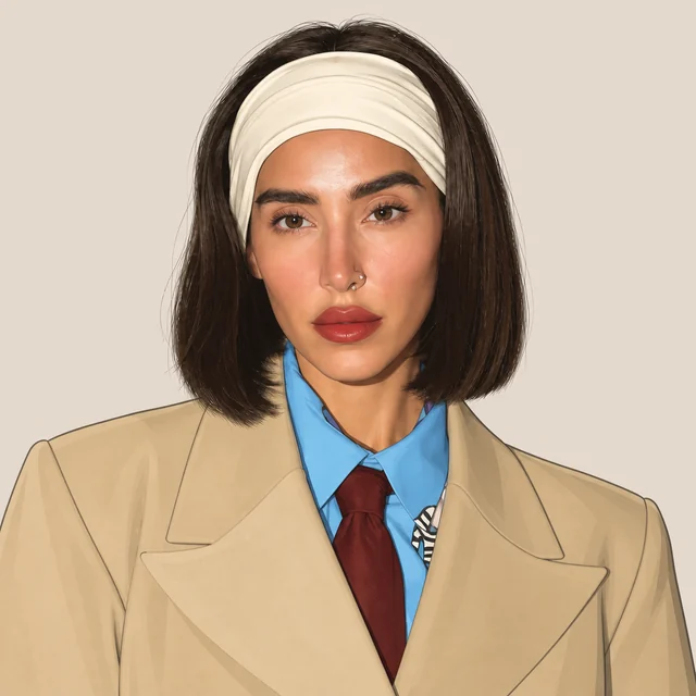Illustrated portrait of Rozmehr Amiri